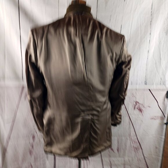 Evan Picone 42L Cotton Blend 2 Button Brown Pinstripe Corduroy Blazer Sport Coat - Picture 10 of 10